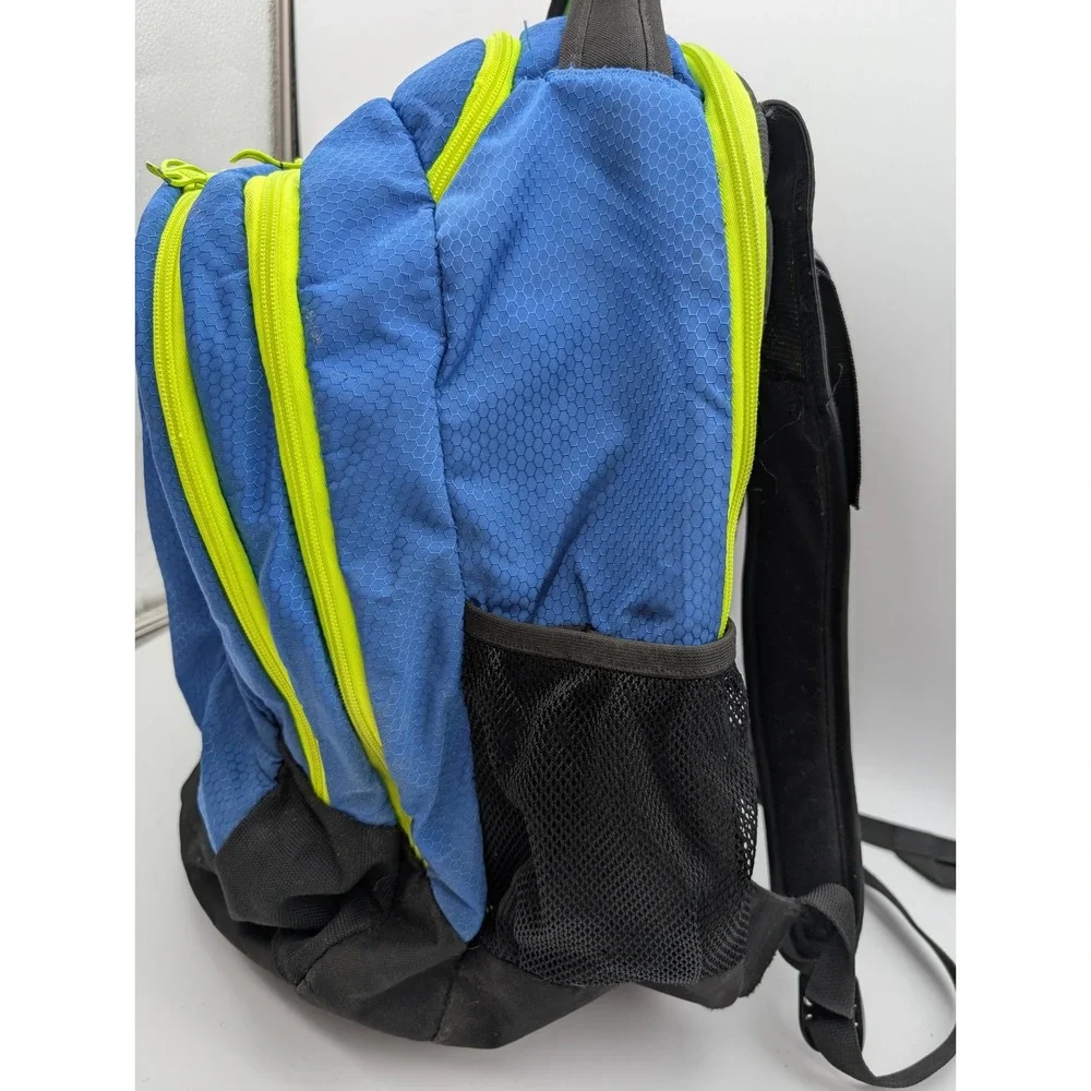Adidas LoadSpring Backpack Blue Black Neon Yellow Multi Pocket Laptop Bag